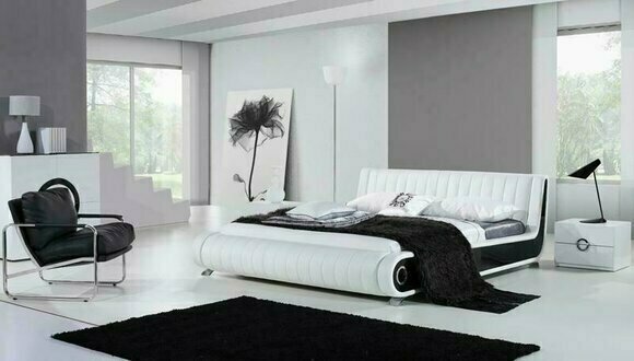 Designer Bett Ehebett Polsterbett Schlafzimmer Lederbett Neu Betten Doppelbett