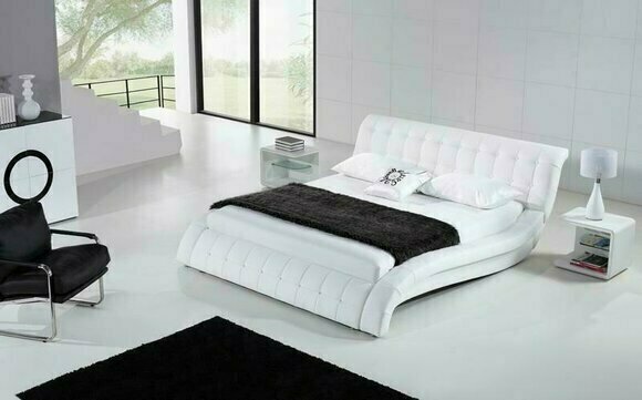 Bett Betten Polster Doppel Ehe Hotel Luxus Leder Moderne Designer Schlafzimmer
