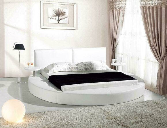 Rundes Bett Moderne Design Luxus Polster Rund Betten Textil Stoff Rundbetten neu