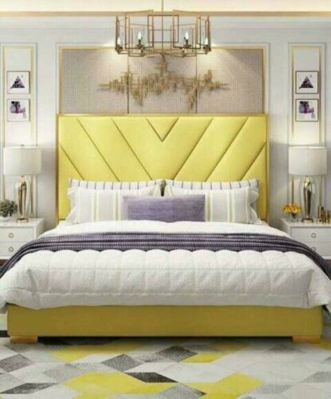 Bett Polster Design Luxus Doppel Hotel Betten Ehe Schlaf Zimmer Textil 180x200cm
