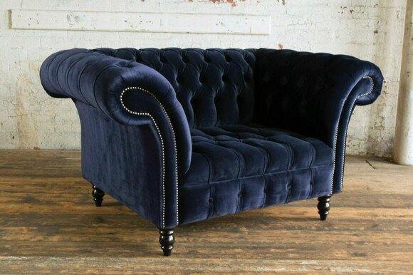 Chesterfield Sofa Couch Polster Garnitur 1,5 Sitzer Sofas Klassisch Einsitzer