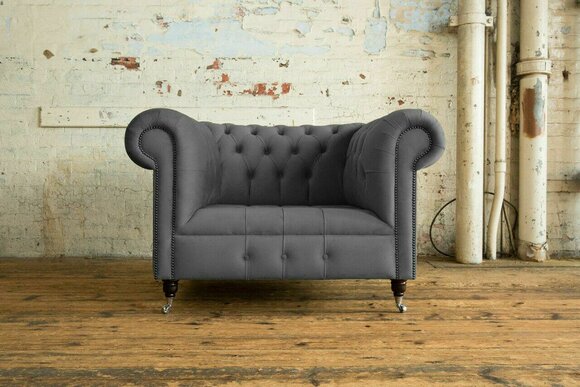 Sessel 1 Sitzer Chesterfield Textil Polster Sofas Design Luxus Couch Sofa Stoff