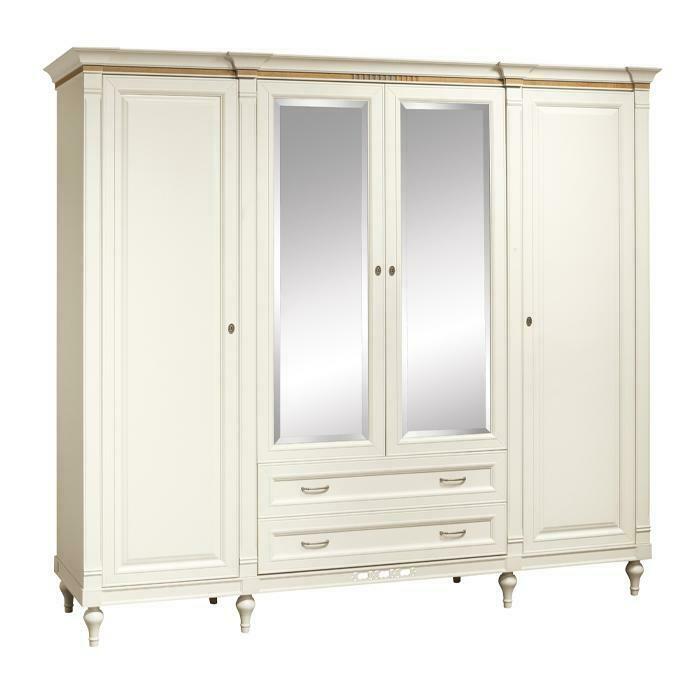 Klassische Schränke Schrank Schrankwand 4 Türen Holz Möbel Schlafzimmer 238cm