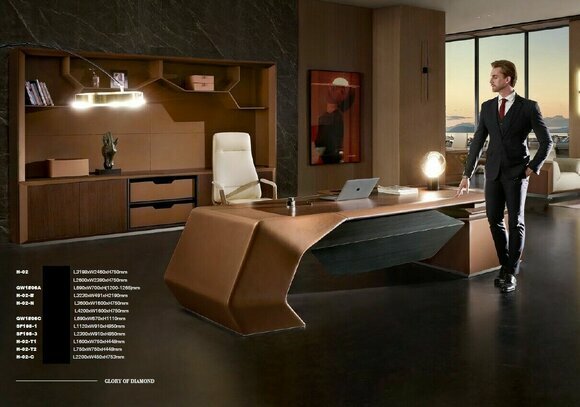 Designer Büro Arbeit Zimmer Set Regal Tisch Schrank Komplett Set Möbel 3tlg. Neu