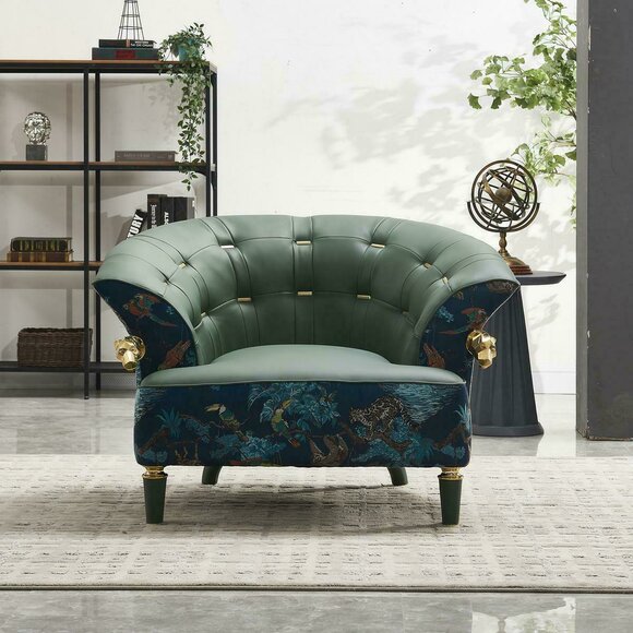 Textil Sofa Couch Polster Einsitzer Designer Stil Möbel Moderne Wohnzimmer Neu