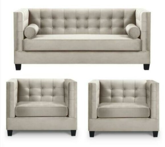 Schlafsofa Taupe Sessel Kreative Möbel Textil Stoff Neu Wohnzimmer Sofa Gruppe