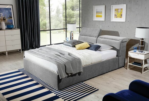 Design Graue Betten Luxus Samt Velvet Polster Bett Hotel Doppel Stoff 160x200