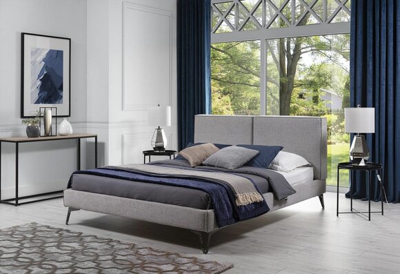 Luxus Leder Textil Bett Polster Betten Doppel Modernes Ehe 140/160/180 Neu