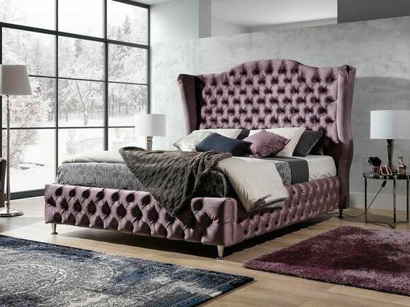 Königliches Chesterfield Bett Doppel Betten Schlafzimmer Möbel 180x200cm Hotel