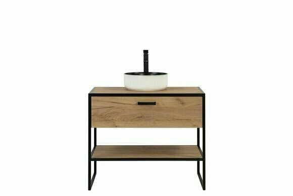 Badmöbel Set 90cm Waschbecken Loft Unterschrank Waschtisch Schublade Waschtische