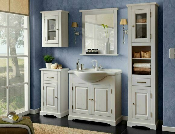 Badezimmer Badmöbel Set Badmöbelset Waschbecken 5tlg. Zimmer Design Badmöbelsets