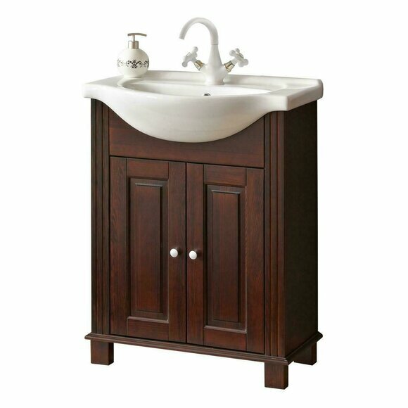 Brauner Waschtisch Unterschrank Hochwertige Waschbecken Badezimmer Möbel 65cm