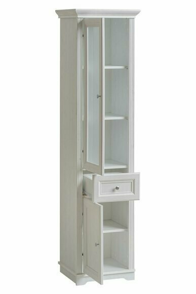 Hochschrank Badmöbel Unterschrank Hochschrank weiß Badschrank Badezimmer Holz