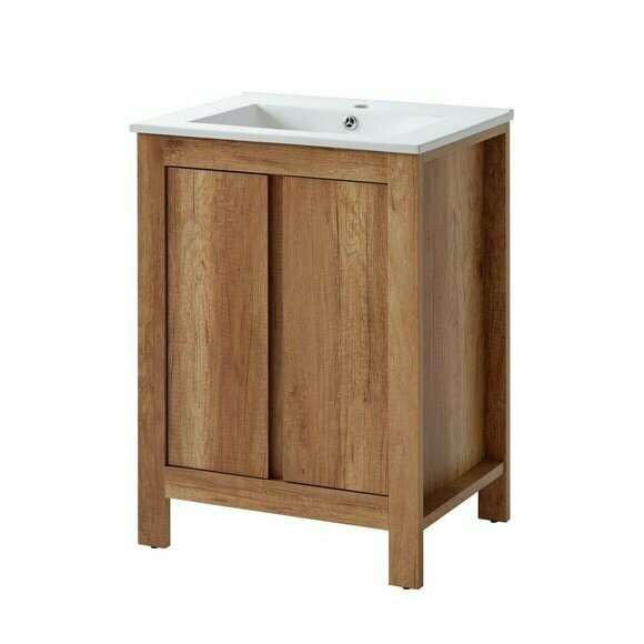Badmöbel Set 60cm Waschbecken mit Unterschrank Waschtisch Schublade Hängeschrank