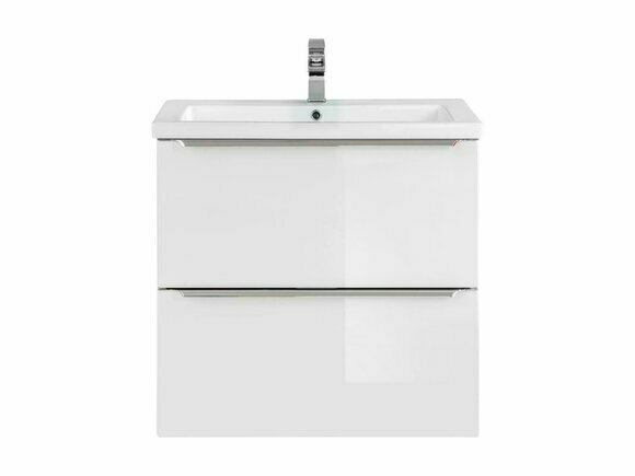 Badmöbel Set 60cm Waschbecken mit Unterschrank Waschtisch Schublade Hängeschrank