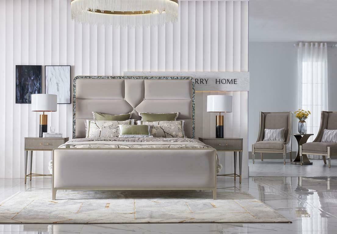 Luxus Bett Schlafzimmer Möbel 2x Nachttisch Set Betten dubai hotel 3tlg Komplett