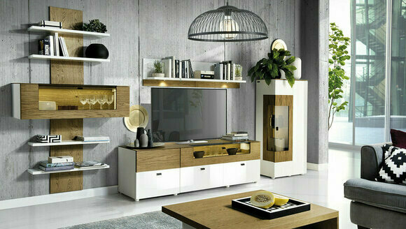 Set Modern Wohnwand Vitrinen Regal Schrank Wohnzimmer Barock Stil Wohnwände 4tlg