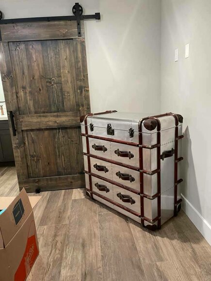 Kommode Aluminium Vintage Koffer Sideboard Flieger Aviator Designer Möbel Stil