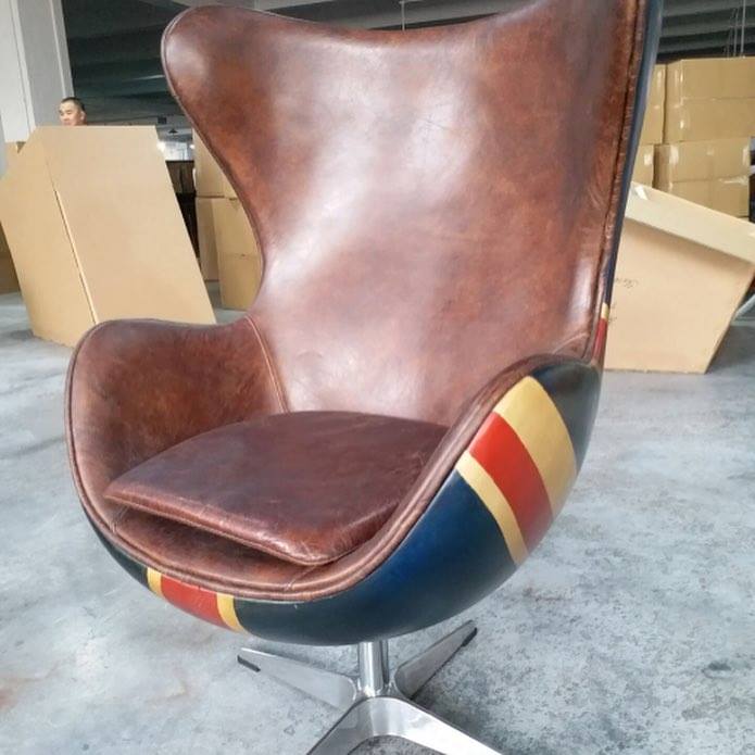 Stuhl Loungesessel Vintage Drehstuhl Chef Sessel Lounge Club Leder Jack Union