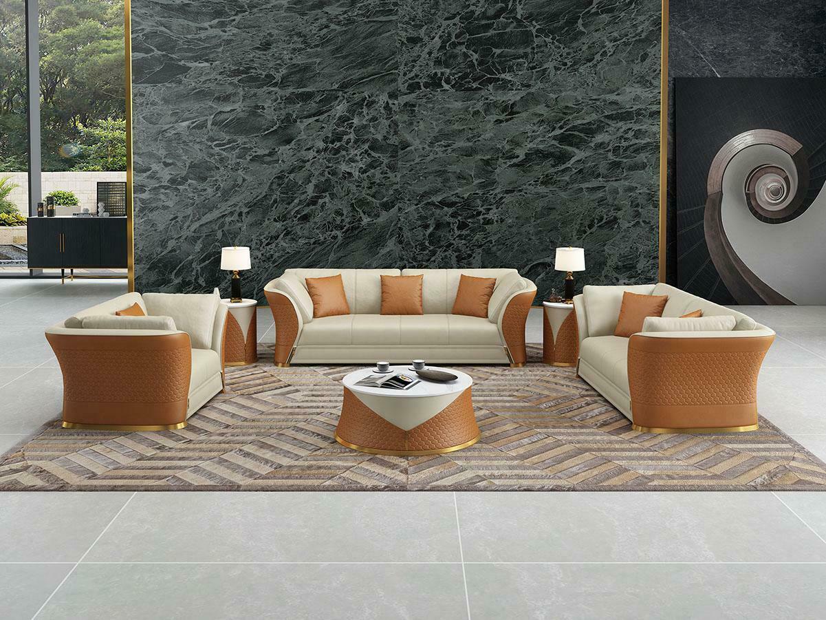 Exklusive Ledersofa Couch Sitzpolster Garnitur 321 Sofa Couchen Landschaft Set