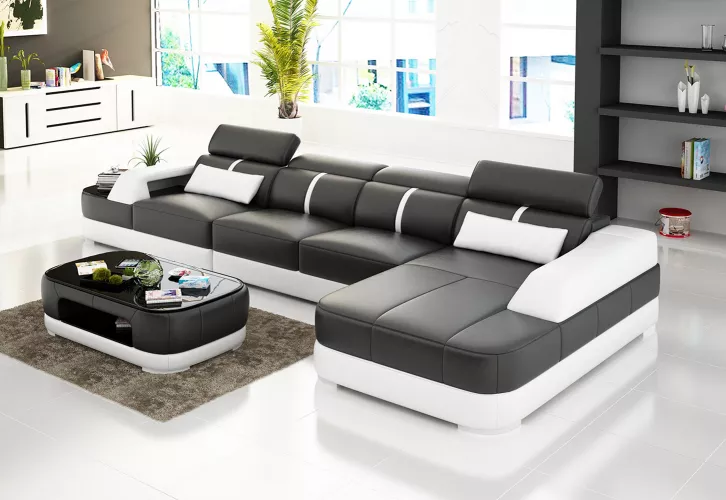 Design Ledergarnitur Wohnzimmer Eckcouch Ledercouch Sofa Polster Couchen Sofas