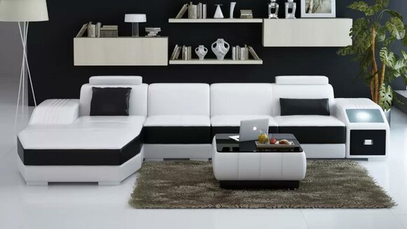 Wohnzimmer Ledersofa Ledercouch Couch Garnituren Sofa Couchtisch Wohnlandschaft