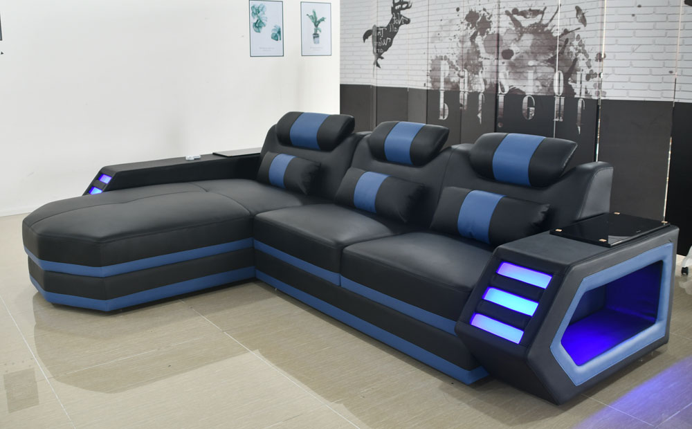 beleuchtete moderne couchen möbel landschaft sitz sofa wohnzimmer eckgarnitur