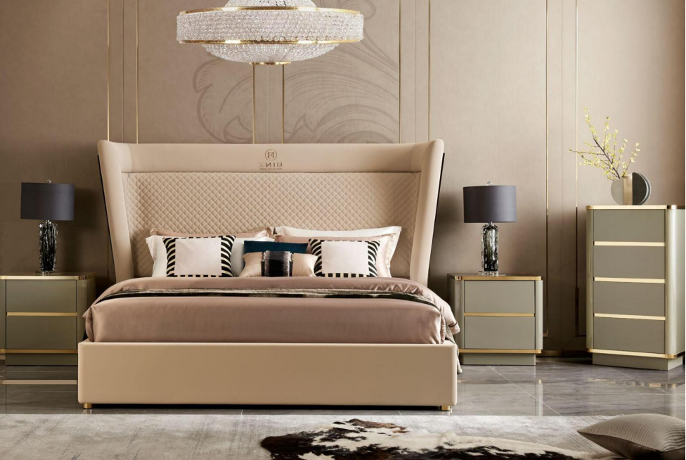Doppelbett Schlafzimmer Hotel Ehe Luxus Bett 2x Nachttisch 3tlg. Set Betten Neu