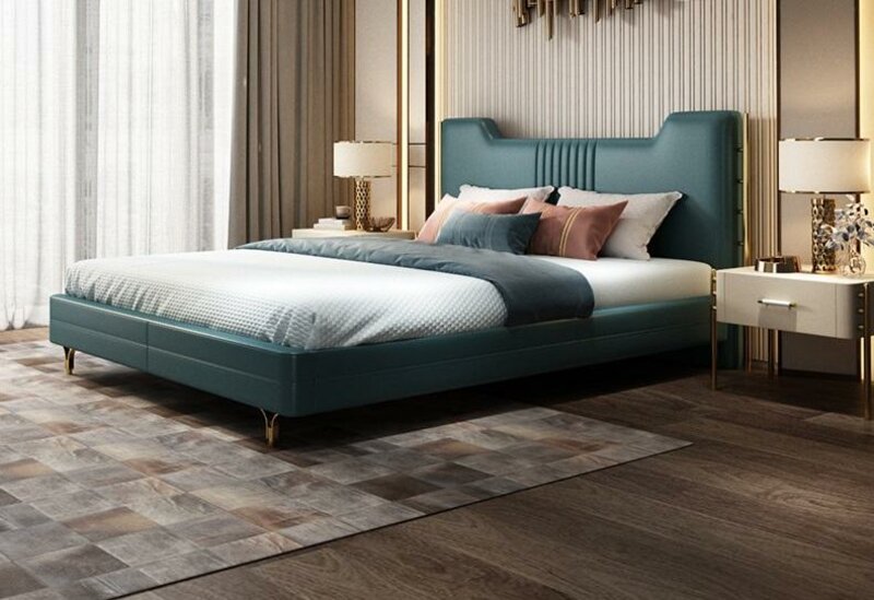 Modernes Holz Designer Bett Edles Möbel Doppel Betten Neu Schlafzimmer Polster