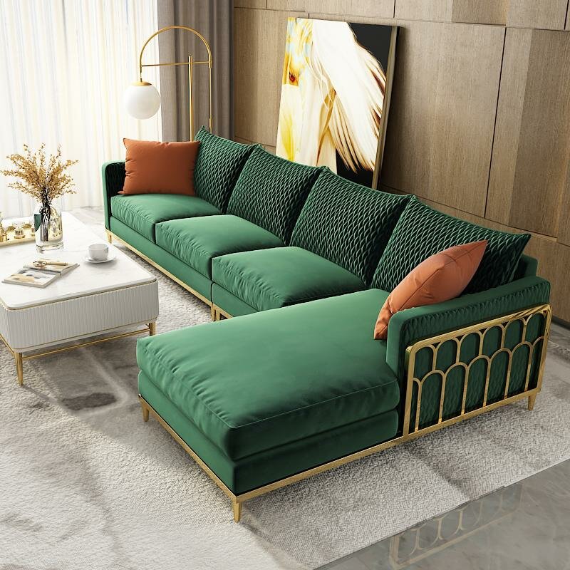 Ecksofa Stoff LForm Couch Design Polster Eck Moderne Wohnlandschaft Metall Stoff