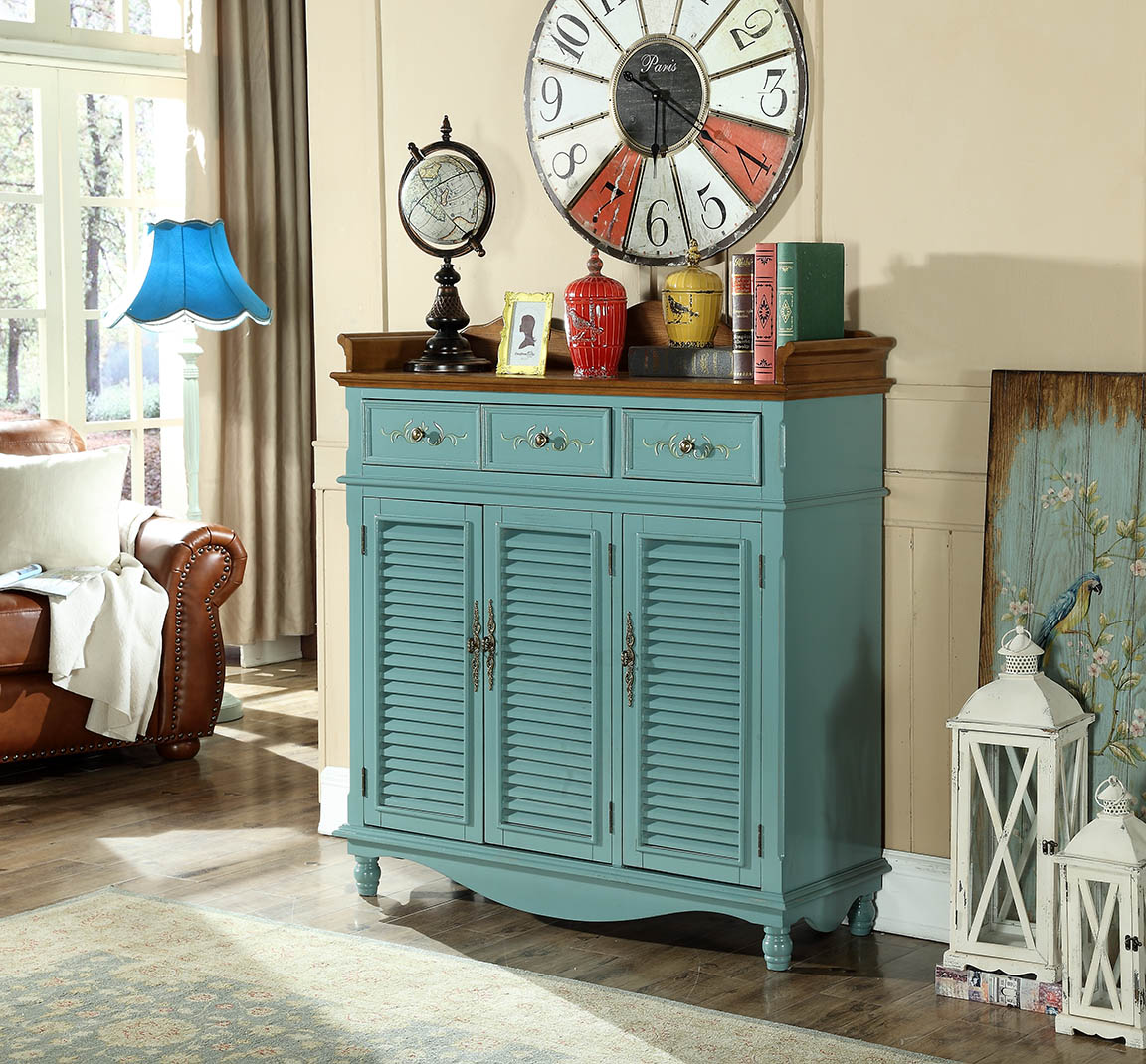 Echtholz Kommoden Blaue Anrichte Schränke Sideboard Regal Kommode Anrichten Neu