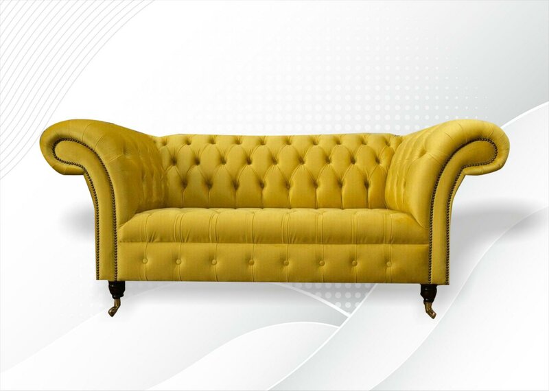 Chesterfield 2 Sitzer Möbel Modern Design Textil Wohnzimmer Couchen