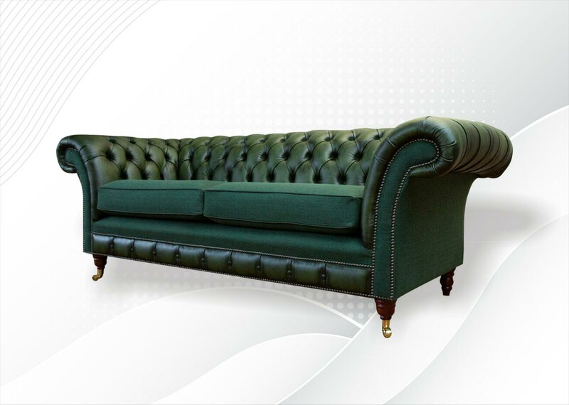 Chesterfield 3Sitzer Leder Grün Modern Design Sofa Neu Kreative Möbel