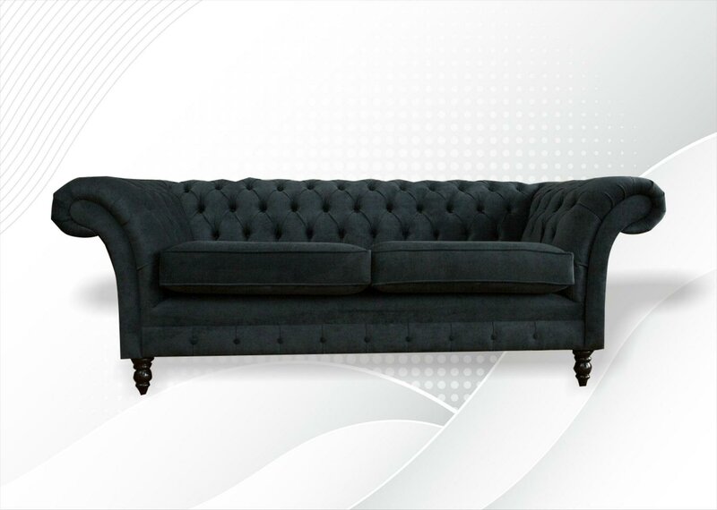Chesterfield 3 Sitzer Big xxl Möbel Sofa Modern Design Textil Wohnzimmer