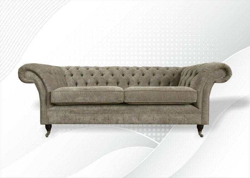 Chesterfield 3 Sitzer Beige Wohnzimmer Modern Design Sofa Kreative Möbel