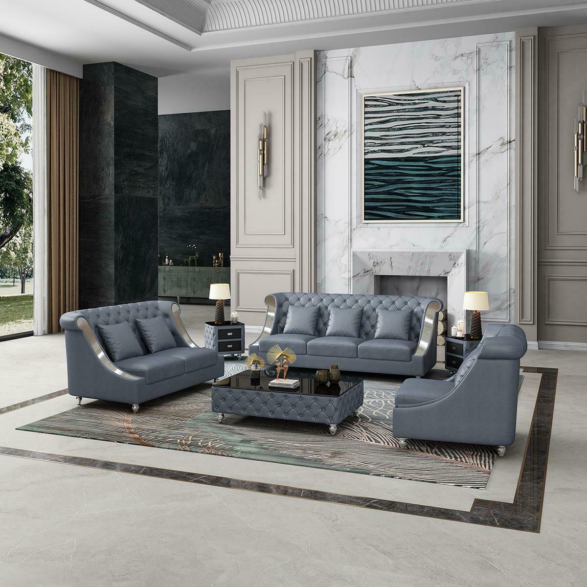 Designer Drei Sitzer Couch Sofa Polster Sitz 3er Leder Stoff Design Sofas