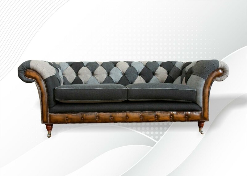 Chesterfield 3Sitzer Textil Design Couchen Polster Sofas Neu Kreative
