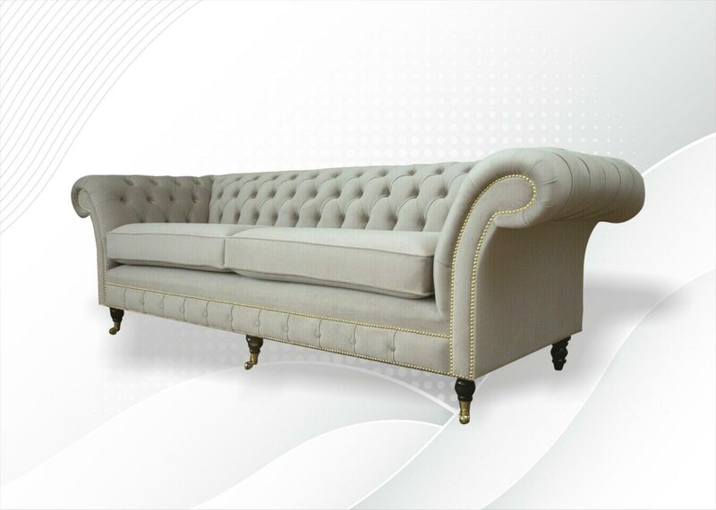 Klassische Möbel Chesterfield Sofa Couch Polster Sofas Couchen Textil