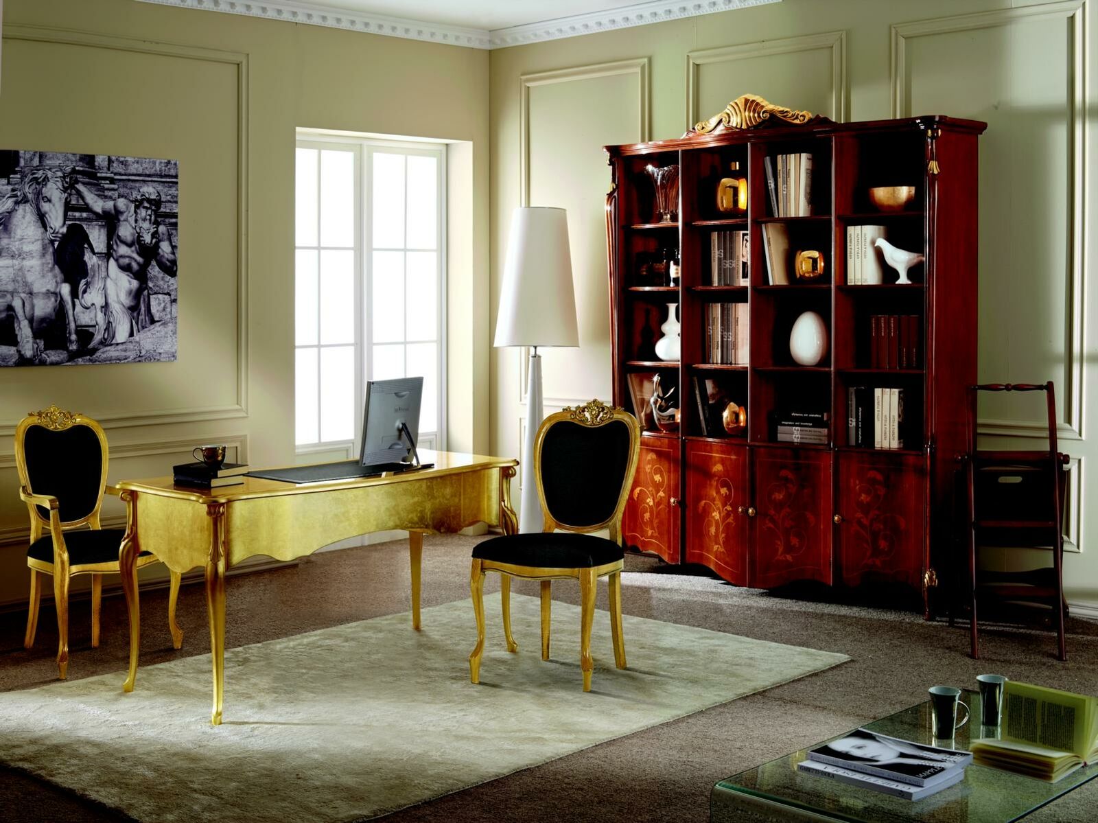 Designer Möbel Tisch Gold Wohnzimmer Holz Tisch Italienische Luxus Möbel Barock