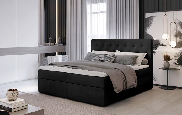 Bett Polster Design Luxus Hotel Betten Ehe 180x200cm Schlaf Zimmer Stoff Doppel