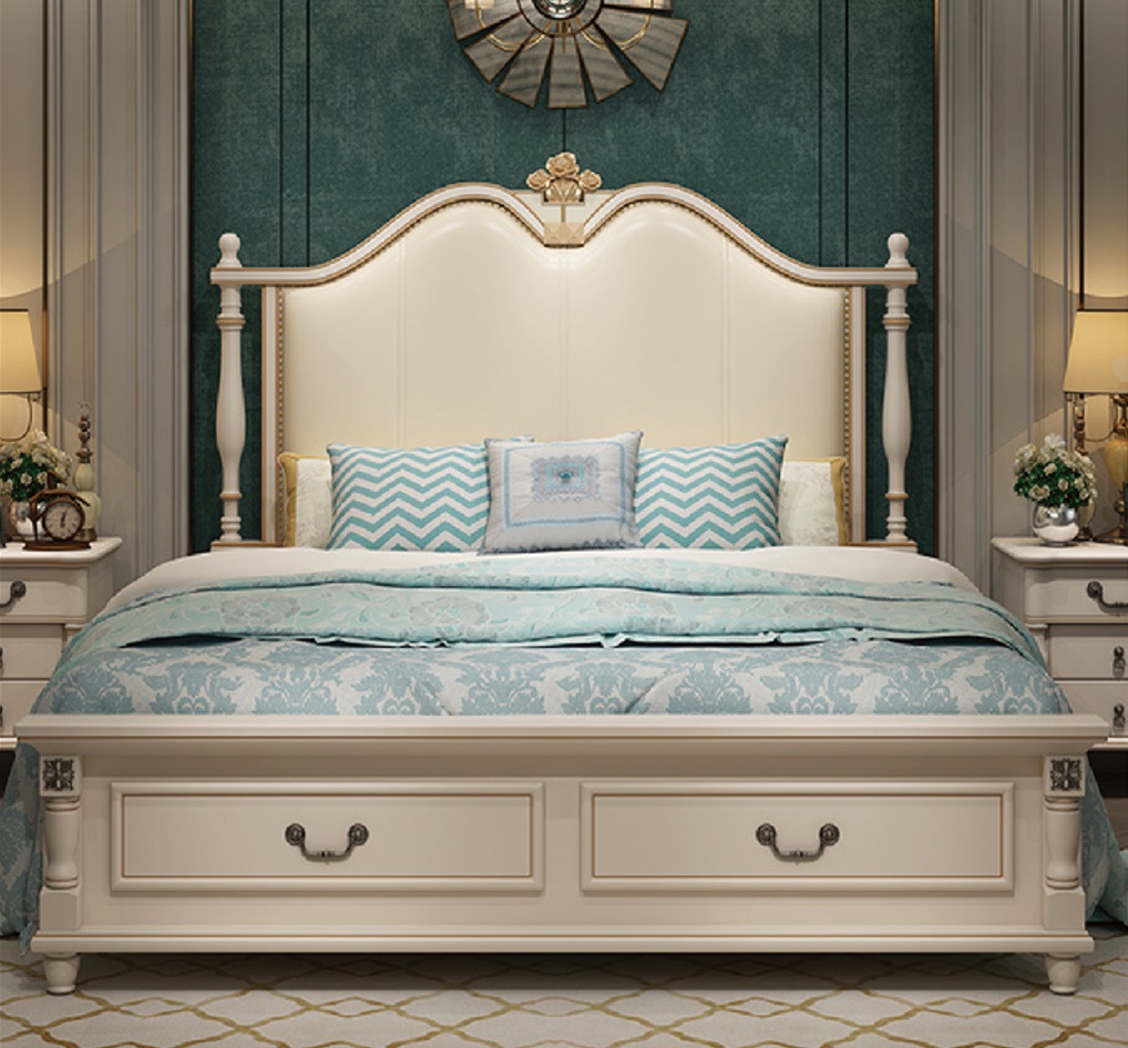 Bett Polster Design Luxus Doppel Hotel Betten Königliches Barock Holz Möbel Neu