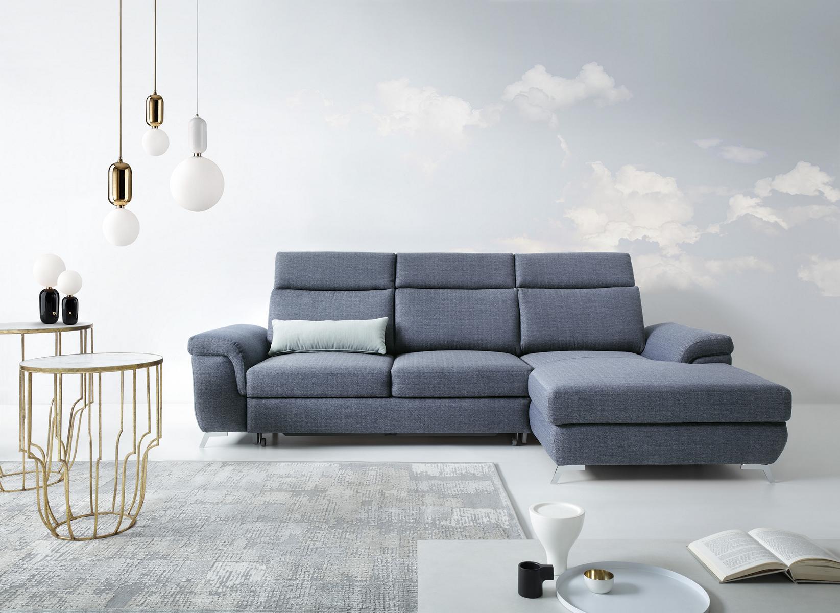 Wohnzimmer Textil L-Form Sofas Grau NEU Ecksofa Couch Polstermöbel Schlafsofa