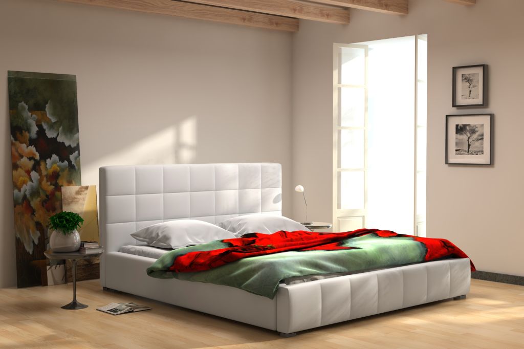 Bett Modernes Design Möbel Doppelbett 200x200 Box-Spring Bettrahmen Textil Neu