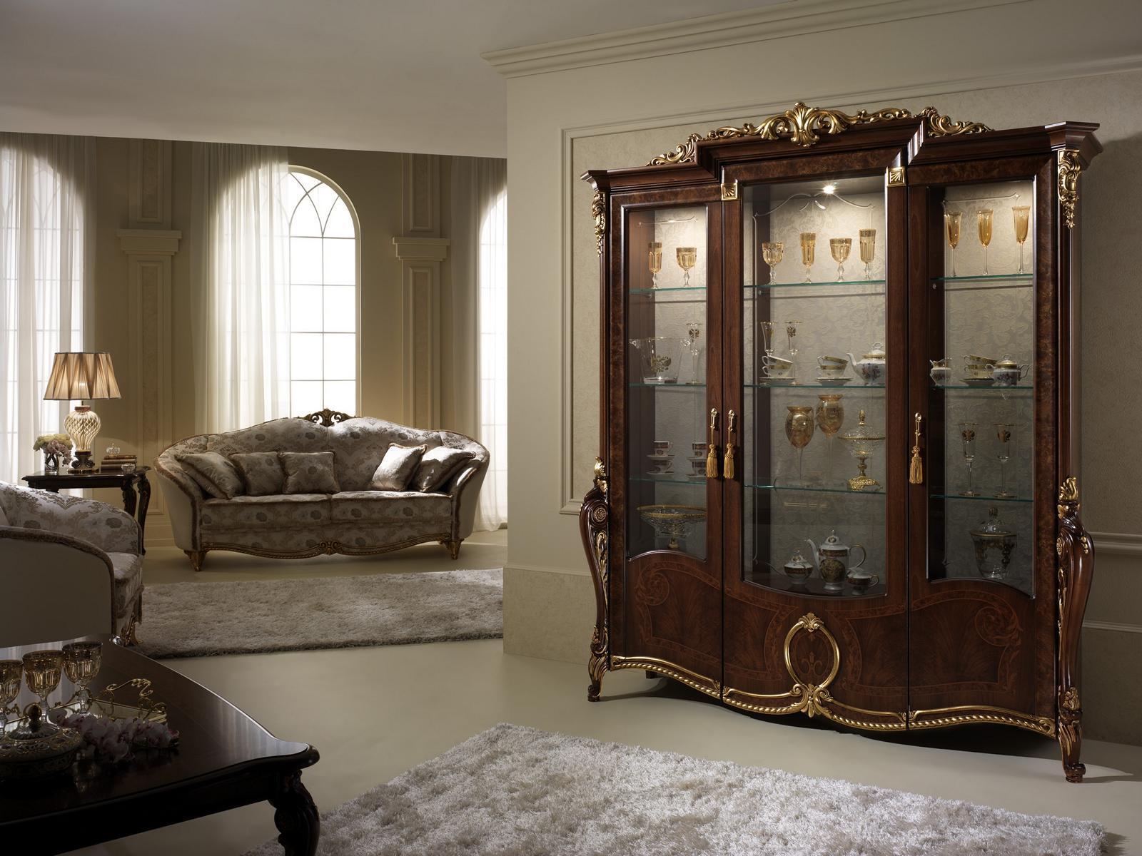 Luxus Vitrine Wohnzimmer Möbel Schrank Glas Vitrinen Designer Schränke Kommode