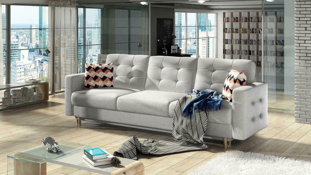 Sofa Dreisitzer Klassische Couch Polster 3 Sitzer 100% Textil Couchen Stoff Neu