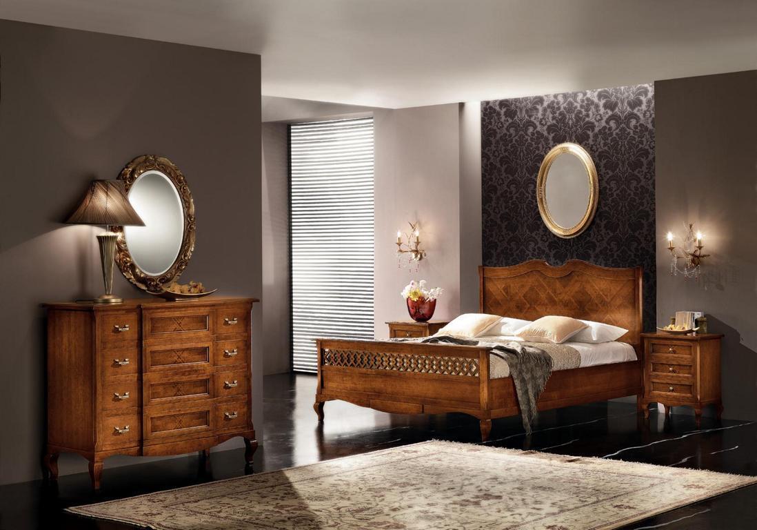 Bett Nachttisch Kommode 4tlg. Schlafzimmer Set Design Klassisch Luxus Betten Neu