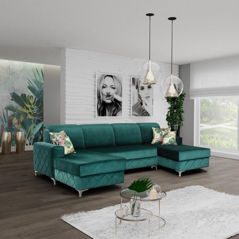 Luxus Sofas Ecksofa U-form Polster Modern Relax Sofas Couch Möbel Wohnlandschaft