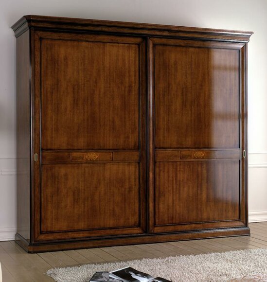 Echtholz Kleiderschrank Holzschrank Schrank Massive Schlafzimmer Möbel Italien