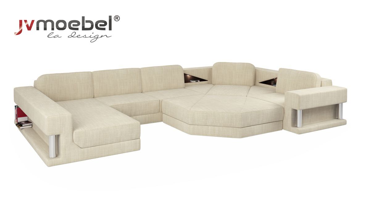 Design Ecksofa Stoff Moderne Sofas U-Form Wohnlandschaft Polsterecke Möbel Neu