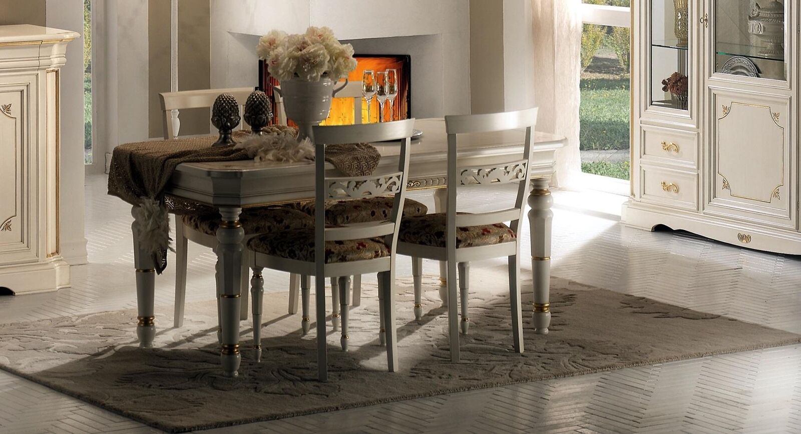 Stühle Stuhl Holz Luxus Sitz Set 4x Lehnstuhl Sessel Esszimmerstuhl Esszimmer